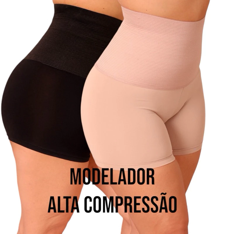Short Modelador Alta Compressão Kit com 2